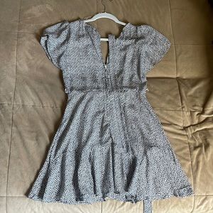 White/black polka dotted dress